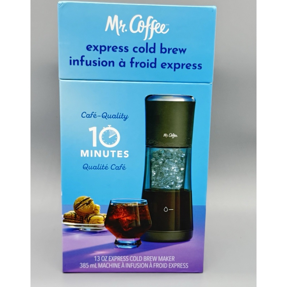 Mr. Coffee Express Cold Brew‎ Maker Gray 13oz Cordless Portable Fast 10 Min NEW